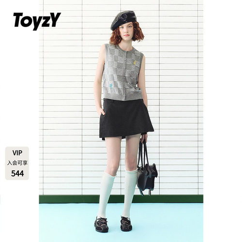 ToyzY竹节麻毛织背心女2026夏季新款无袖叠穿针织马甲ZC36204250