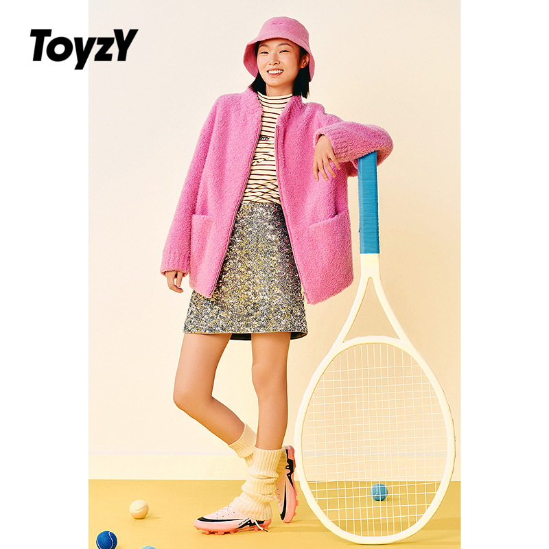 ToyzY圈圈羊毛颗粒绒棒球服外套