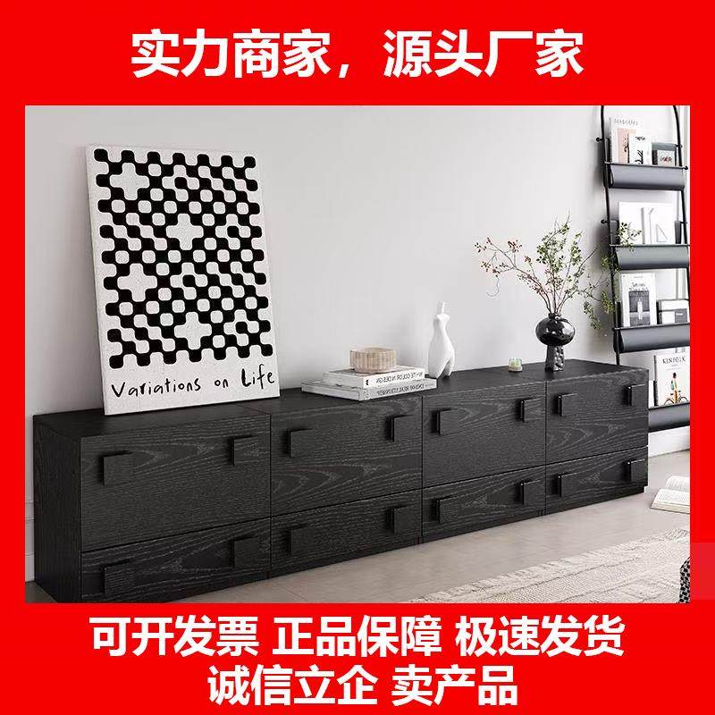 新款法式中古风复古黑色卡门斗柜餐柜家用客厅电视柜靠墙储物置物