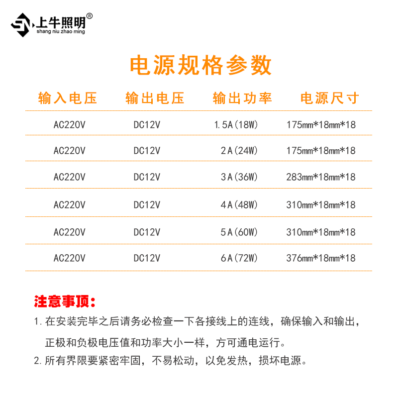 现货速发12V超薄广告灯箱点菜保鲜柜恒压灯条1.5A-6A驱动配件