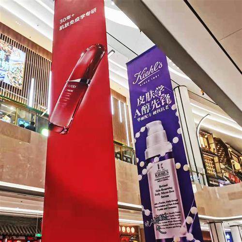 现货速发不锈钢挂轴商场吊旗棋杆双喷布吊幔悬挂杆子开业广告不锈