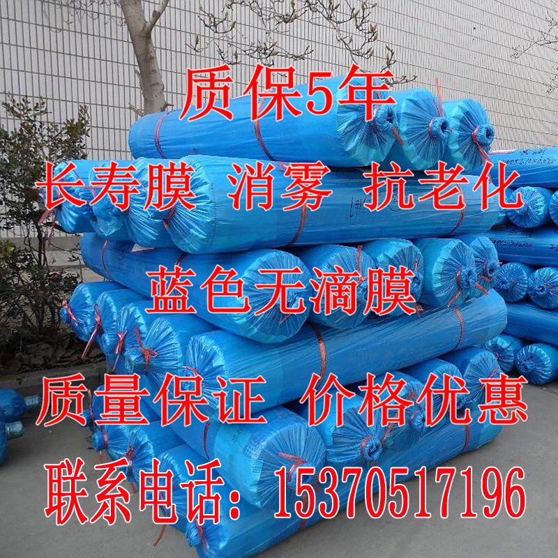 现货速发大棚膜长寿流滴2米20米无滴整卷塑料薄膜纸蓝色无滴蔬菜