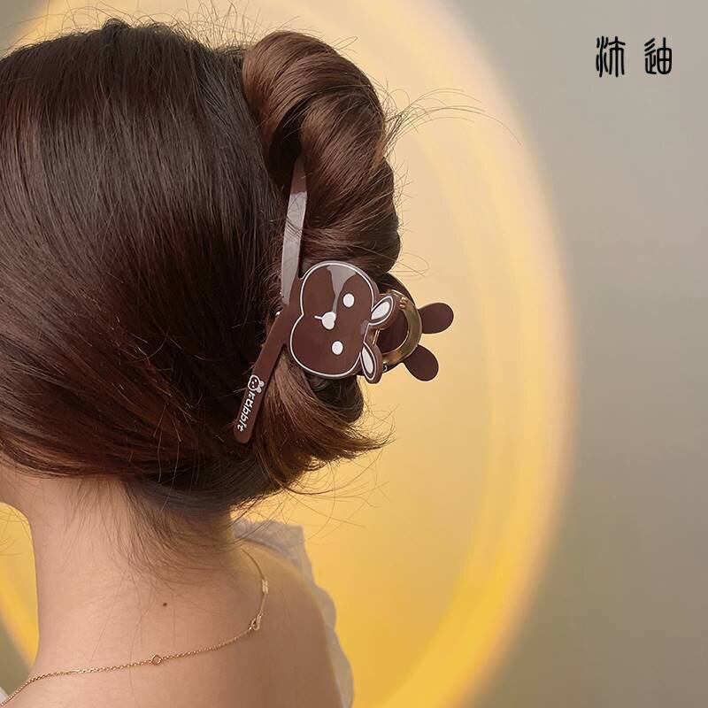 现货速发可爱小兔子压克力抓夹~少发夹后脑勺洗澡夹子头饰