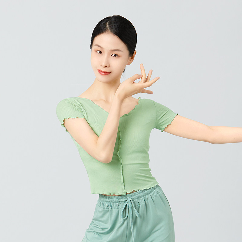 高货舞蹈服上衣黑色夏季长舞形体练功服新款莫代尔古典舞服