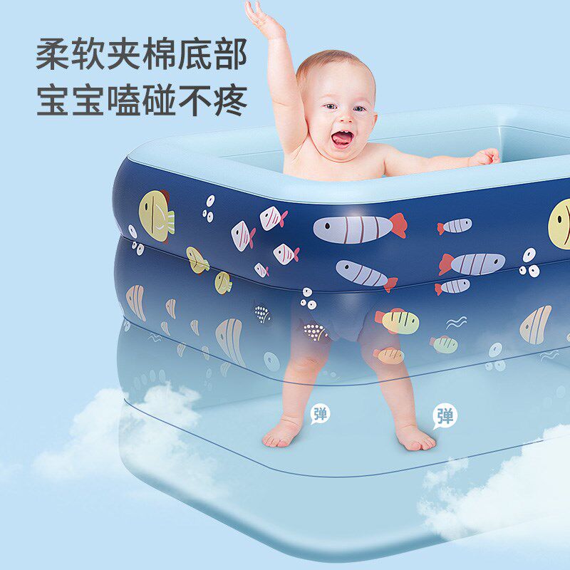 现货速发家用宝宝游泳桶婴儿游泳池家庭折叠浴盆小孩新生儿童充气