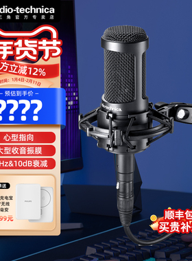 铁三角AT2035低噪电容麦克风宽动态范围人声乐器拾音入门录音首选