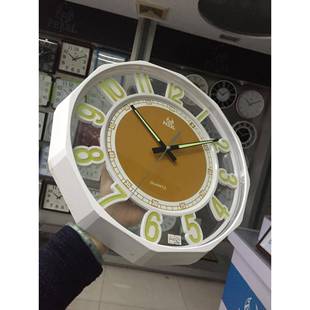 PW322立体数字挂现简约石代英挂钟钟居家卧室立体夜光挂钟