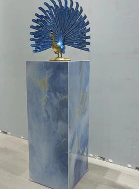 客厅落地式电视旁店玄关置酒物架展示台摆件底座板柱84133岩花架