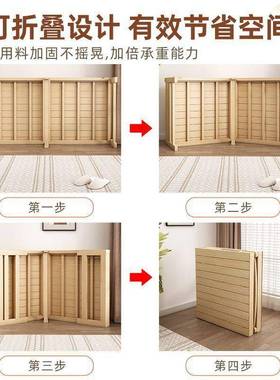 单可折叠实木床出家用简易双人人床公FNR室睡觉床租房经济型折办