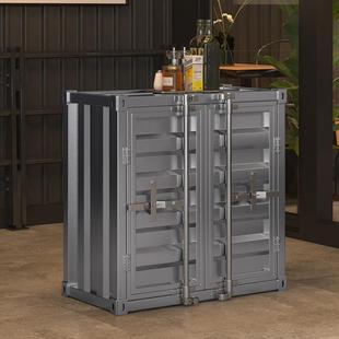 工风铁业艺储物柜多功能集厅装 箱餐柜餐边收ESL纳柜酒吧柜子厨柜