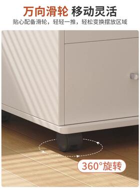 文件柜柜办公室木OJC质锁小柜子屉移动收纳柜抽带带轮桌下储物柜