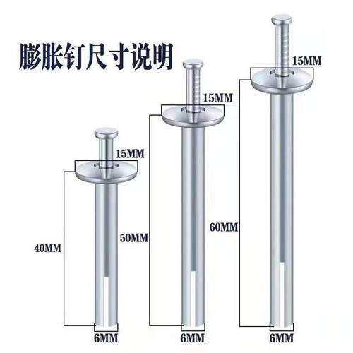 美式6M/M芯膨胀击钉防盗网门XQP窗8专用插片壁虎钉快速安装固定