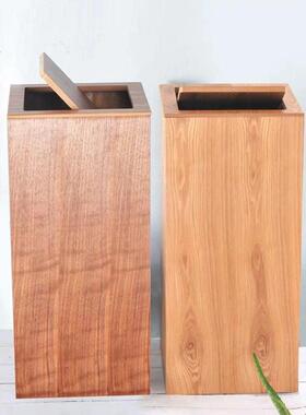 客日新款BC230830加高木质垃圾桶家用商酒式店厅简约用创意楼梯间