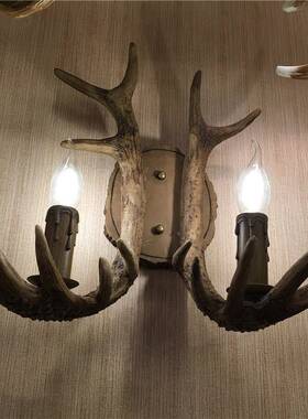 现货厂8001-2W家美式复古鹿壁意客厅餐厅酒吧灯过道玄角关树创脂