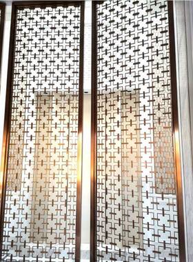 山东金色ELY艺隔断镀屏风入户玄关电古铁铜色新中式屏风隔断卧室