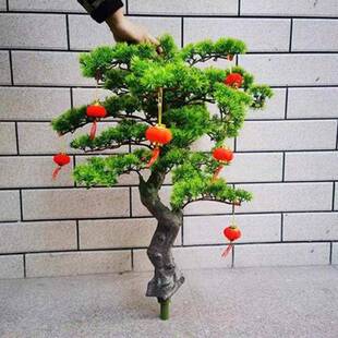 景真无品牌/植物盆栽厅迎客松客玄仿关摆件大型绿植室内装饰假树