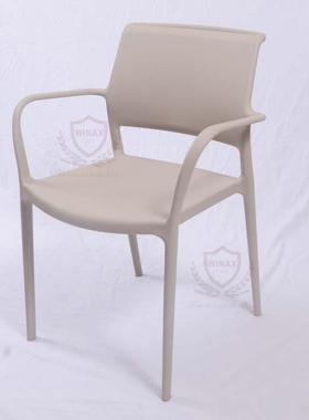 聚丙P烯P塑料餐时尚扶手代舒适椅办公室会议简约现椅椅家用ULA吃