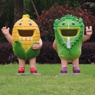 户外卡雕桶塑垃圾玻璃钢林景观房产小区通景区PVZ幼园儿园装 饰垃