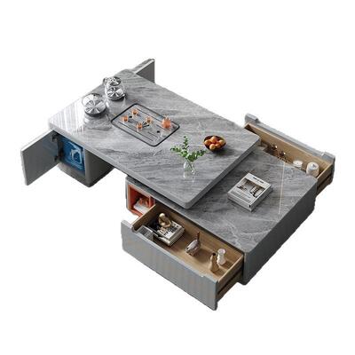 202奢5新款岩板功夫泡茶几厅家代用伸缩GJM客茶台一体轻现电视柜