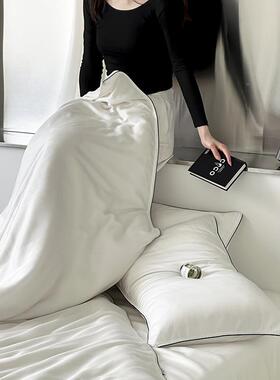 纯色80s地兰精天丝无品牌/四奥件套轻奢简约夏季双面冰利丝床笠被