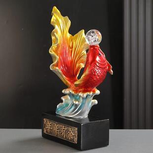 招年余金鱼财摆件创意客厅高档办公室家居电视酒柜有XWX玄年关装