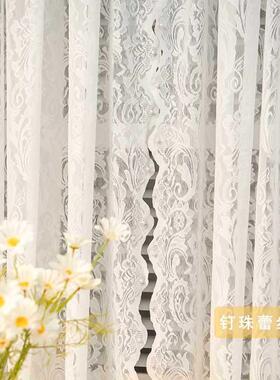 帘新款法式厨窗纱窗门帘园蕾FX676657丝免打孔安装隔断田美式飘窗
