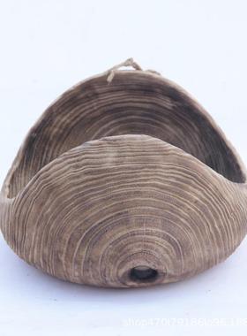 厂家售工制作质绿木CF19269植多肉手花盆托盘果盘田园家居装饰销