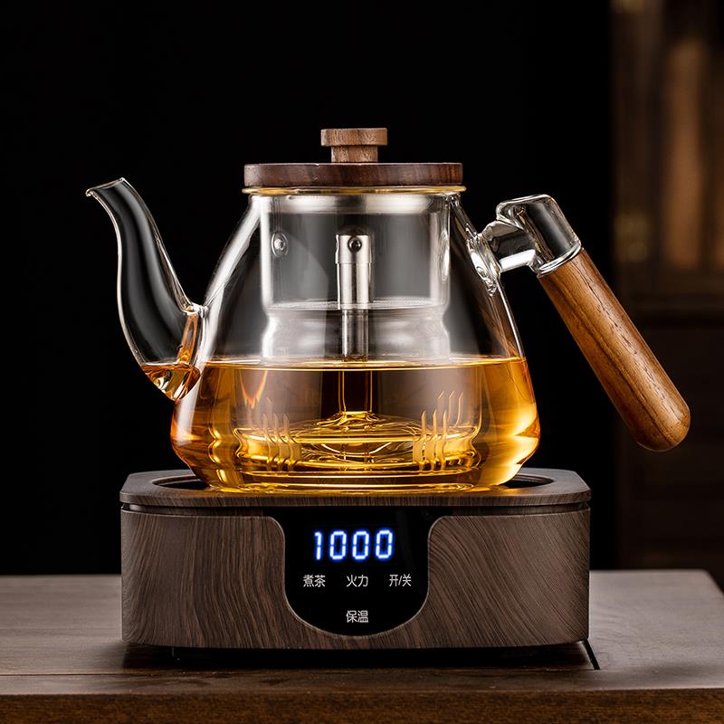兴梵玻璃煮茶壶耐高温加厚蒸煮两用大容量煮茶器喷淋式电陶炉套装