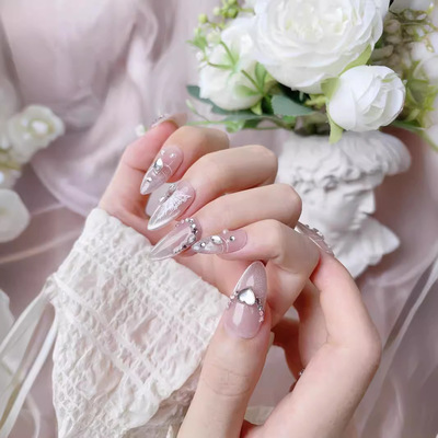 纯手工小众显白猫眼结婚穿戴美甲