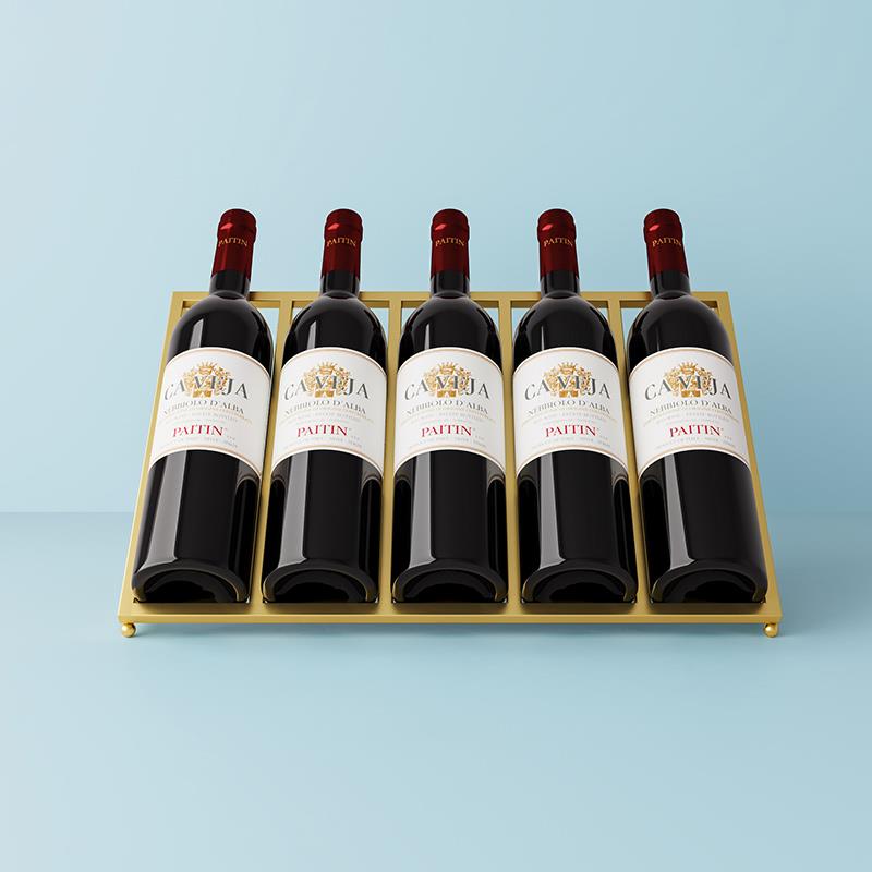 简约家用红酒架置物架铁艺斜放创意摆件吧台高档客厅葡萄酒展示架