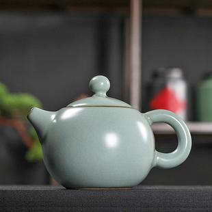 复古家用 汝窑泡茶壶西施壶大号手工冰裂釉青陶瓷单壶功夫茶具中式