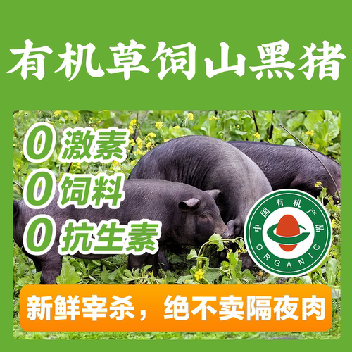 山林里有机草饲黑猪肉,新鲜宰杀【200元顺丰包邮】五花肉 排骨