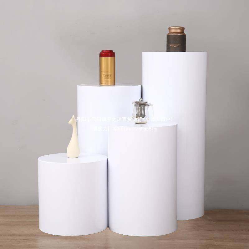 烤漆展示台圆形圆柱展台商品台甜品店婚礼策划服装模特展台雕塑展