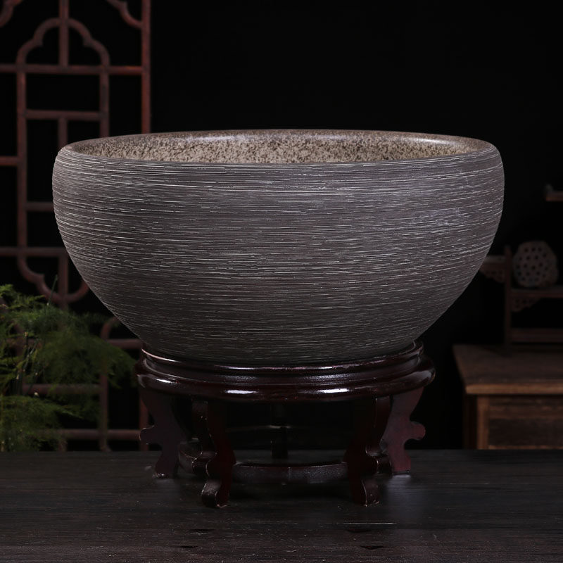 现货速发陶瓷鱼缸造景客厅小型乌龟缸圆形睡莲盆缸缸莲花盆缸荷花