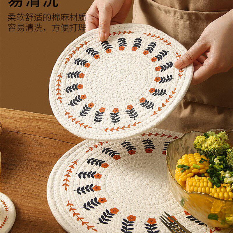 现货速发可批汤碗盘子垫隔热垫餐桌垫防烫餐垫家用风杯壶砂锅垫子