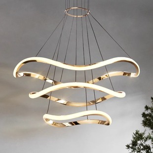 店饭厅吧台灯茶室咖啡厅直播间 创意极简现代客厅吊灯餐厅餐桌服装