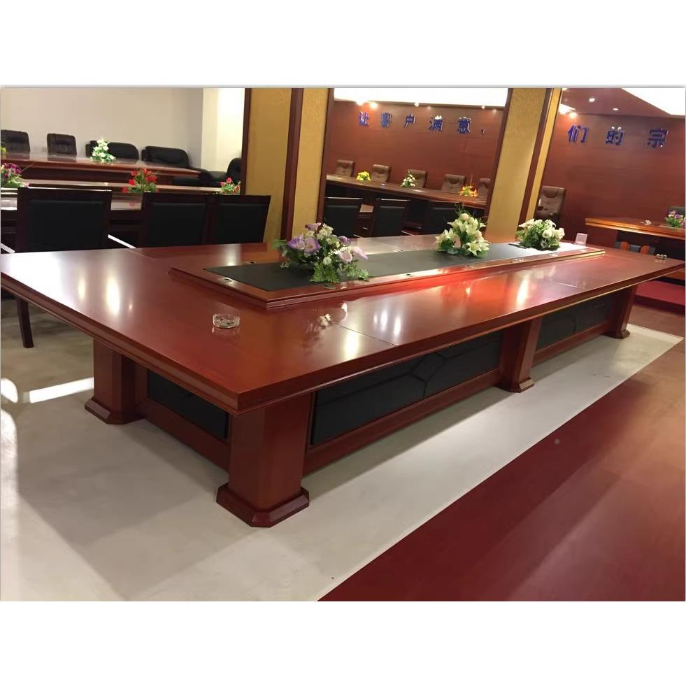办家具新中式红樱实桃公木皮大木会议桌办公桌长条桌型CQH开会桌