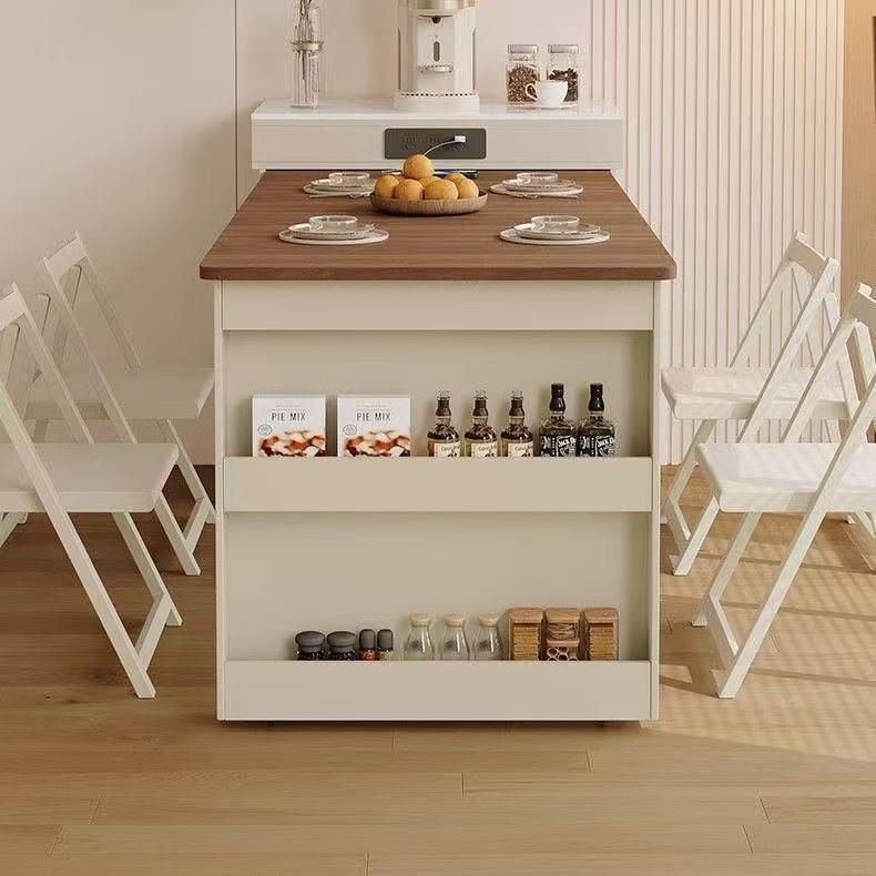 可代旋转伸缩岛台桌一体家用小户型开餐放房吧台CLL厨隔断柜现简