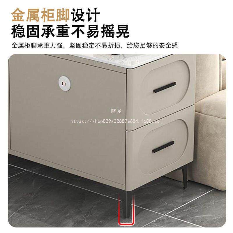 晓龙岩板沙发边几物边柜客侧边柜厅茶水家用69143现代柜简约茶几