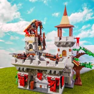 我是一WQR块砖城堡之系列圣灵骑士堡4型0210街景造积木桌面型模摆