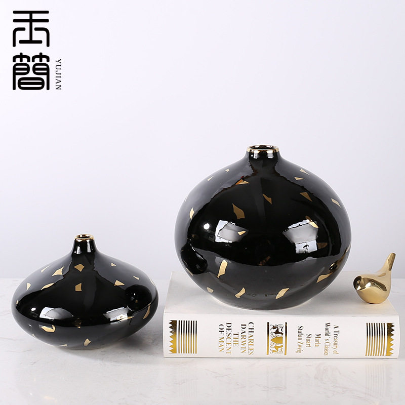 轻奢星空陶瓷花瓶摆件客厅软装