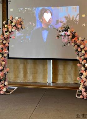 婚牛角庆们户花艺拱门外坪婚礼TUS羊角们鲜拱门花架道具月花亮门