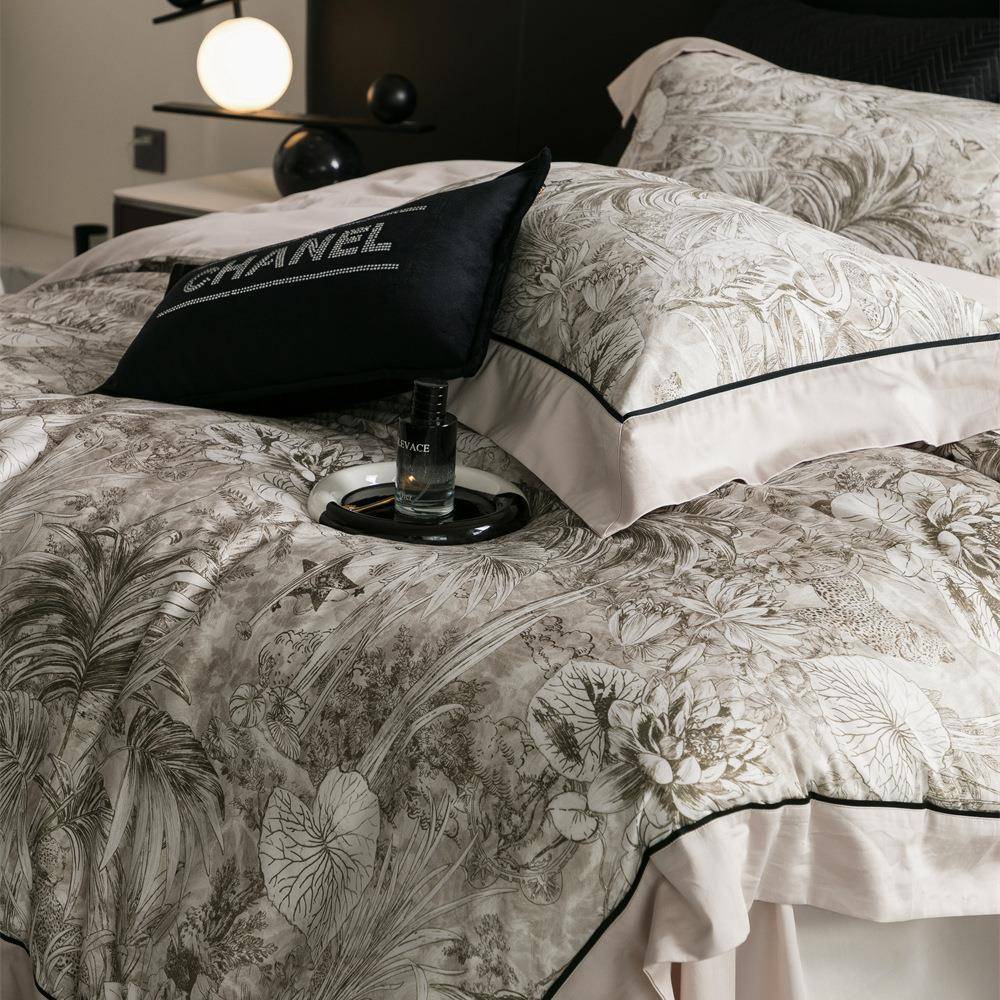 AT美印花00S长绒棉贡缎床单四件套1式高端大气四季纯棉床RoyalPa