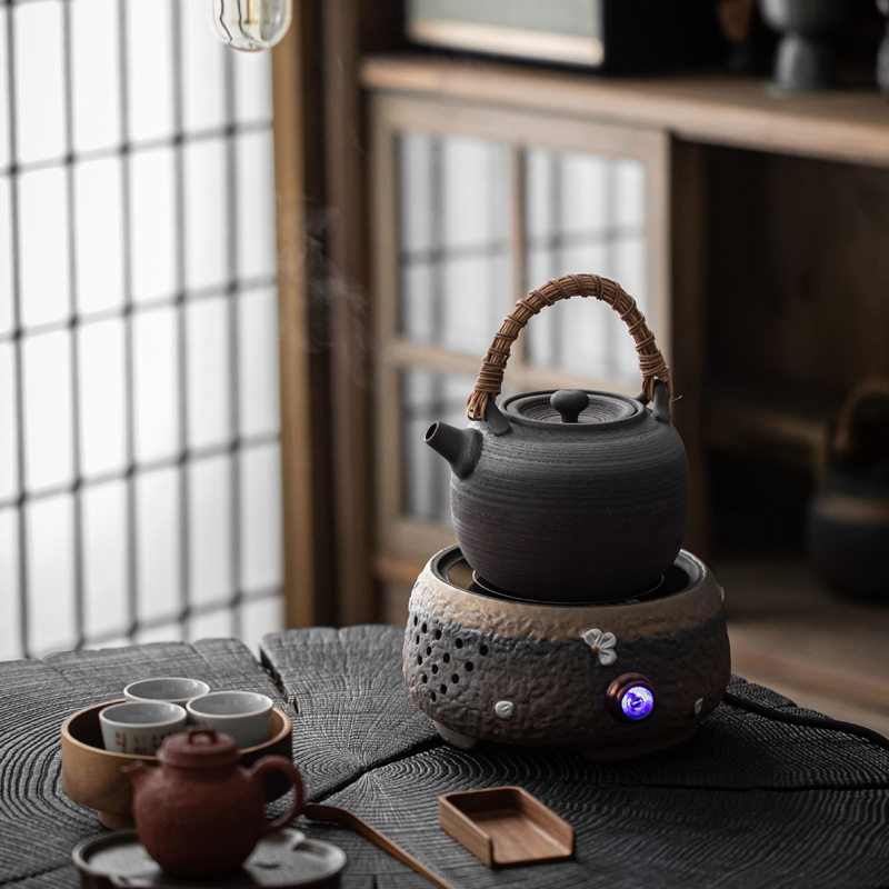 古法粗陶全自动电陶煮茶炉套装