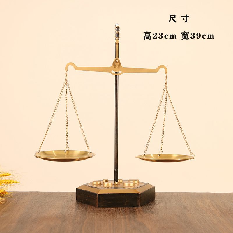 欧式复古手工铁艺天平桌面摆件