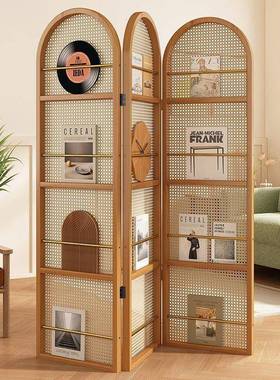 中古风das69490新中易式屏风隔断厅藤格编折叠栅底座办公室餐客饮