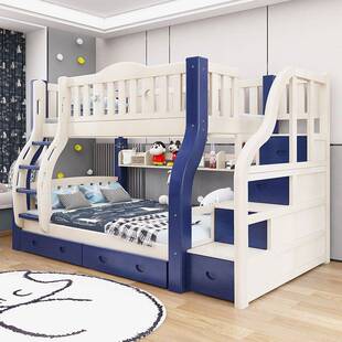 卡通加粗实木上下床成人两层床高低床子母床上下铺儿童双层母子床