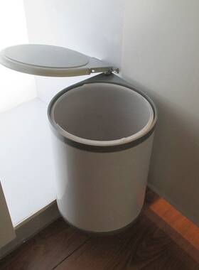 VASE不锈钢橱柜垃圾桶 柜内旋开式垃圾桶 水槽柜隐藏嵌入式垃圾桶