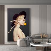 LED沙灯带发光人画物装 饰画现EKD代轻玄关走廊壁画客厅发奢落地挂