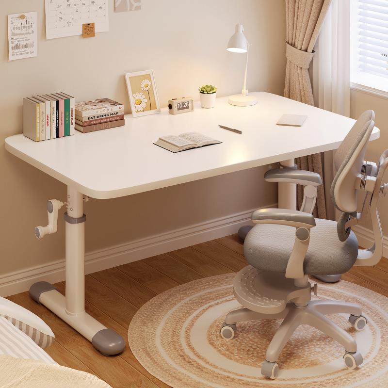 手摇桌升降桌童子办公学习可调节儿OAF桌椅套装书房桌高档书桌电